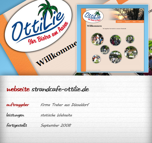 webdesign für das strandcafe ottilie der firma traber